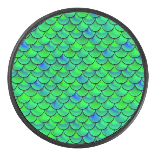 Falln Green Blue Scales Hockey Puck (Voorkant)
