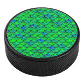 Falln Green Blue Scales Hockey Puck (3/4)