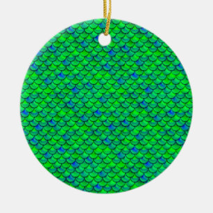 Falln Green Blue Scales Keramisch Ornament