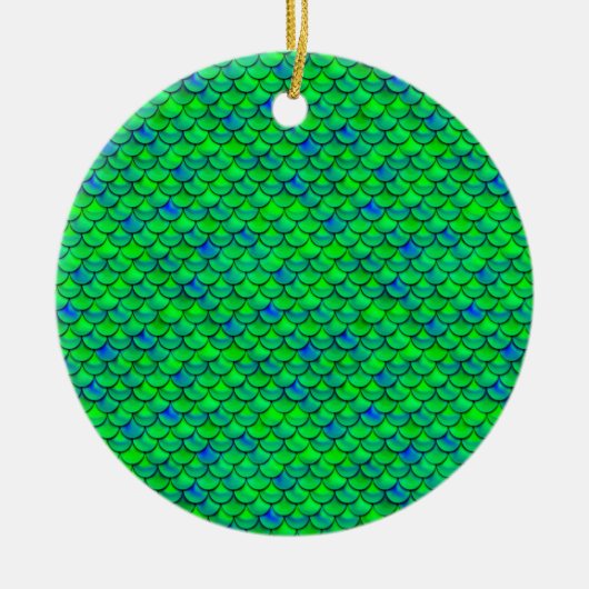 Falln Green Blue Scales Keramisch Ornament (Voorkant)