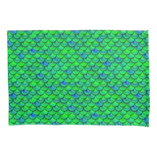 Falln Green Blue Scales Kussensloop (Voorkant)