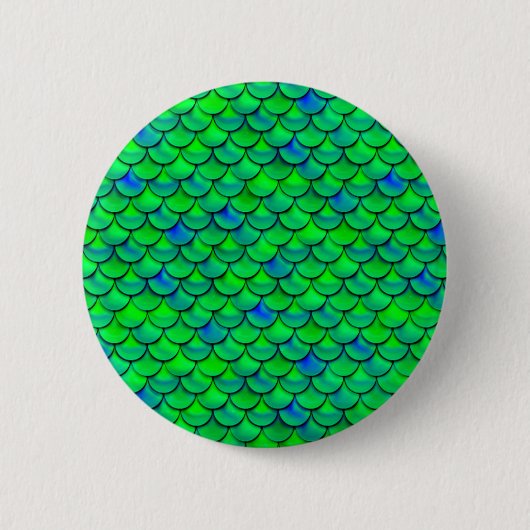Falln Green Blue Scales Ronde Button 5,7 Cm (Voorkant)