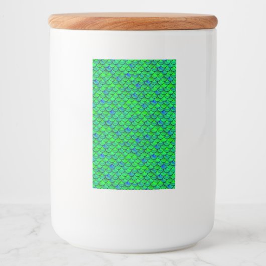 Falln Green Blue Scales Voedselcontainer Etiket (Voorkant)