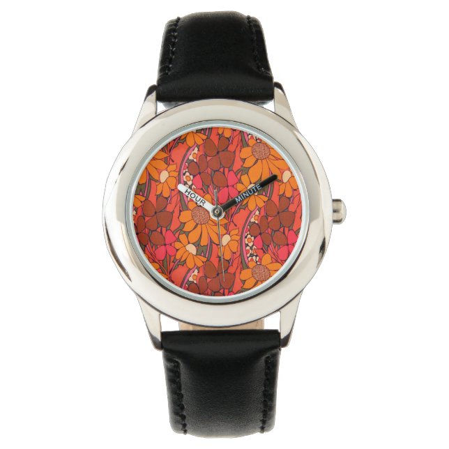 Falln Groovy Flowers Horloge (Voorkant)