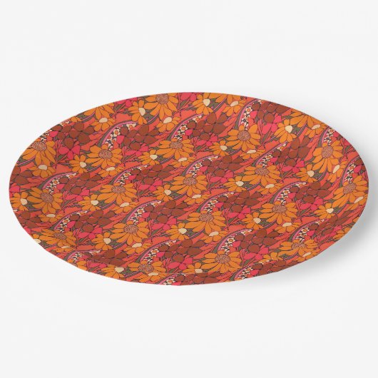 Falln Groovy Flowers Papieren Bordje (Gekanteld)