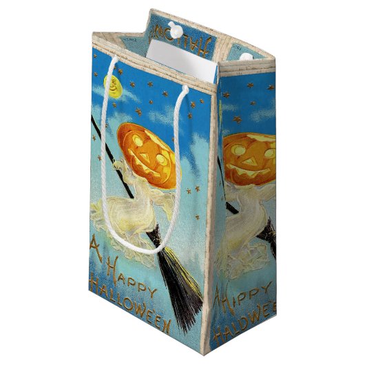 Falln Happy Halloween Pumpkin Witch Klein Cadeauzakje (Voorkant Gekanteld)