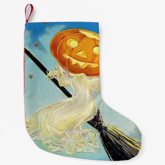 Falln Happy Halloween Pumpkin Witch Kleine Kerstsok (Voorkant)