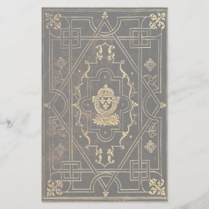 Falln leder en goud briefpapier