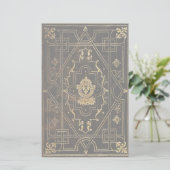 Falln  leder en goud briefpapier (Staand voorkant)