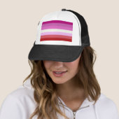 Falln Lesbian Pride Flag Trucker Pet (In situ)