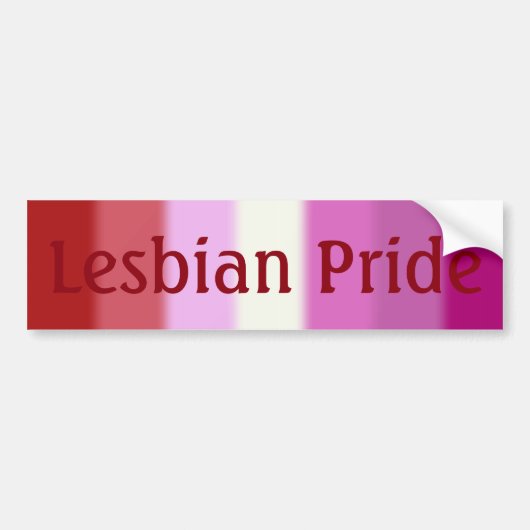 Falln Lesbian Pride Flag versie 2 (tekst) Bumpersticker (Voorkant)