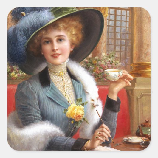 Falln letters en thee vierkante sticker (Voorkant)