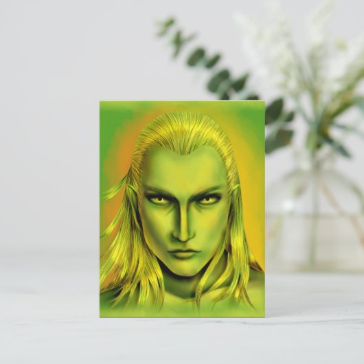 Falln Male Forest Elf Briefkaart (Staand voorkant)