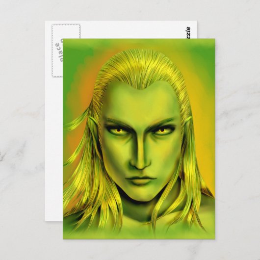 Falln Male Forest Elf Briefkaart (Voorkant / Achterkant)