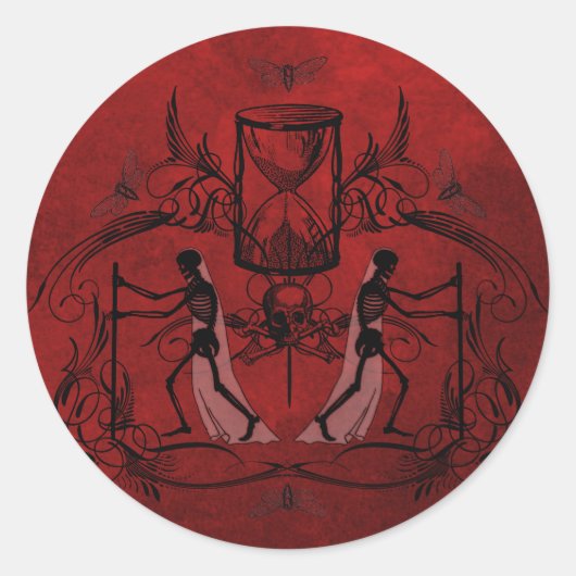 Falln Memento Mori Ronde Sticker (Voorkant)