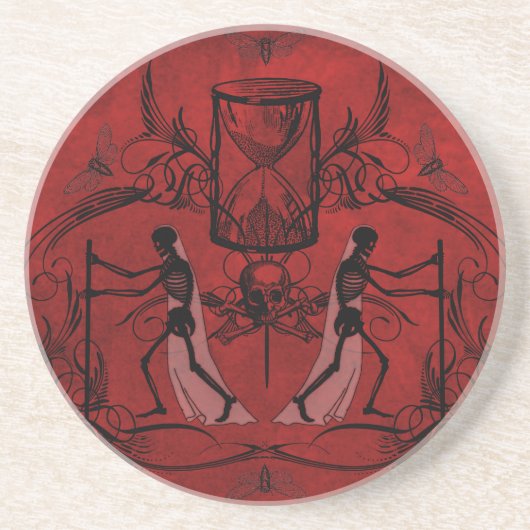 Falln Memento Mori Zandsteen Onderzetter (Voorkant)