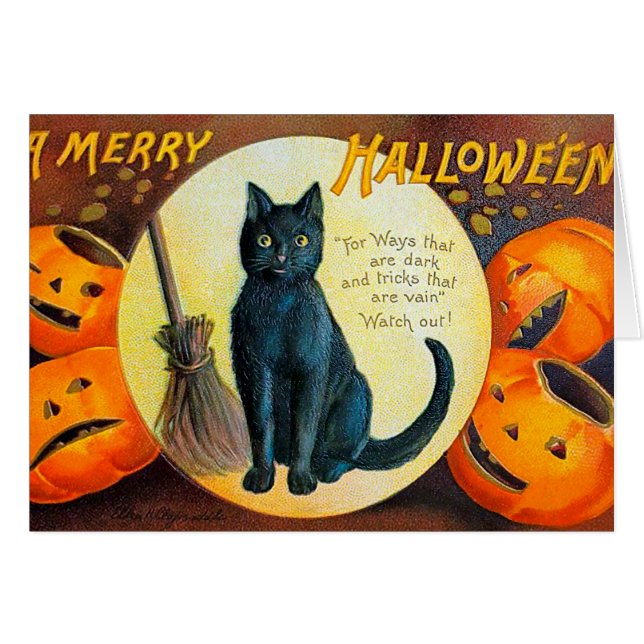 Falln Merry Halloween Cat (Voorkant Horizontaal)