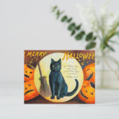 Falln Merry Halloween Cat Briefkaart (Staand voorkant)