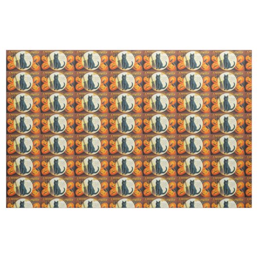 Falln Merry Halloween Cat Stof (Fat Quarter)