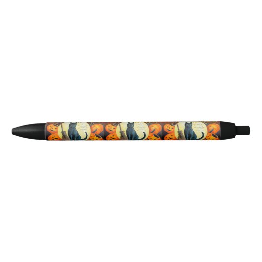 Falln Merry Halloween Cat Zwarte Inkt Pen (Voorkant)