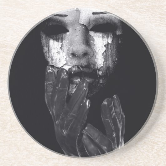 Falln Mijn Masker Zandsteen Onderzetter (Voorkant)