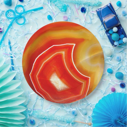 Falln Oranje Agate Papieren Bordje (Feest)