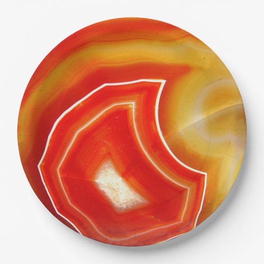 Falln Oranje Agate Papieren Bordje (Voorkant)