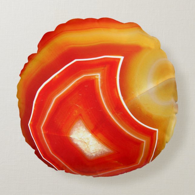 Falln Oranje Agate Rond Kussen (Voorkant)