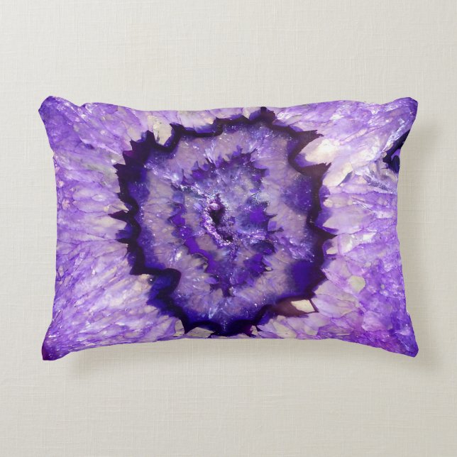Falln Paarse Agate Geode Accent Kussen (Voorkant)