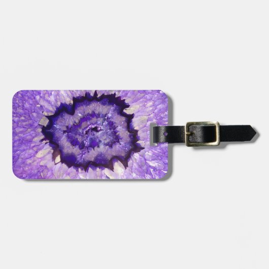 Falln Paarse Agate Geode Bagagelabel (Voorkant horizontaal)