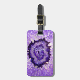 Falln Paarse Agate Geode Bagagelabel