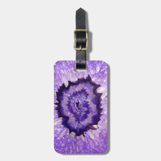 Falln Paarse Agate Geode Bagagelabel (Voorkant verticaal)
