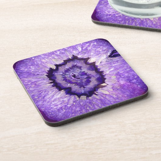 Falln Paarse Agate Geode Bier Onderzetter (Linkerzijde)