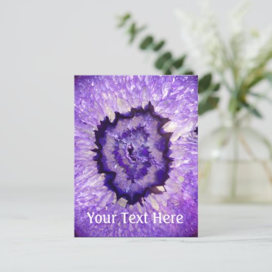 Falln Paarse Agate Geode Briefkaart (Staand voorkant)