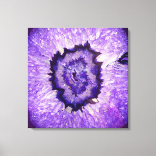 Falln Paarse Agate Geode Canvas Afdruk