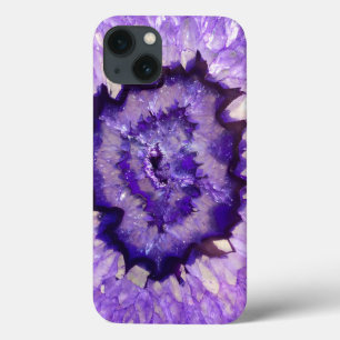 Falln Paarse Agate Geode iPhone 13 Hoesje
