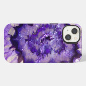 Falln Paarse Agate Geode iPhone Hoesje (Achterkant horizontaal)