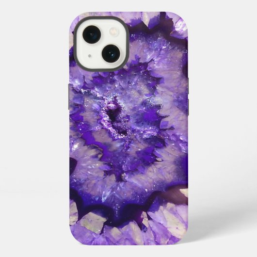 Falln Paarse Agate Geode iPhone Hoesje (Achterkant)