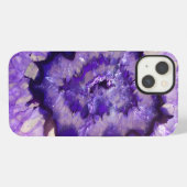 Falln Paarse Agate Geode iPhone Hoesje (Achterkant horizontaal)