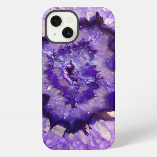 Falln Paarse Agate Geode iPhone Hoesje (Achterkant)