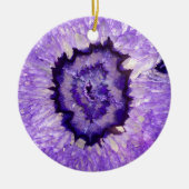 Falln Paarse Agate Geode Keramisch Ornament (Voorkant)