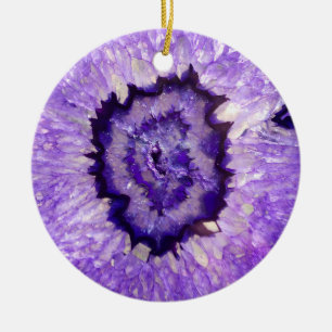 Falln Paarse Agate Geode Keramisch Ornament