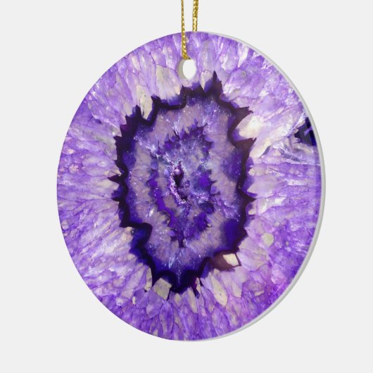 Falln Paarse Agate Geode Keramisch Ornament (Links)