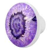 Falln Paarse Agate Geode Keramische Knop (Rechts)