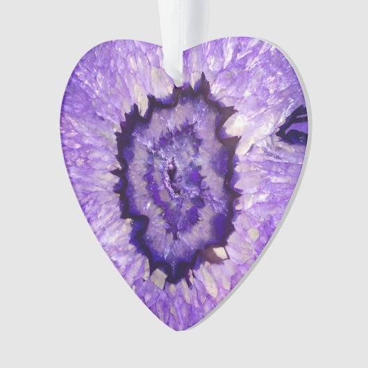 Falln Paarse Agate Geode Ornament (voorkant)