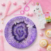 Falln Paarse Agate Geode Papieren Bordje (Feest)