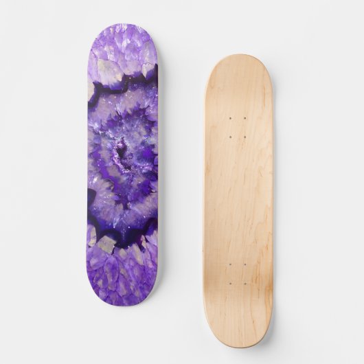 Falln Paarse Agate Geode Persoonlijk Skateboard (Voorkant)
