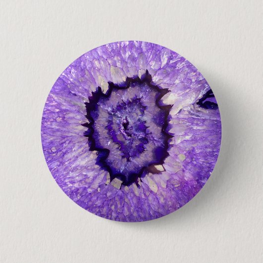 Falln Paarse Agate Geode Ronde Button 5,7 Cm (Voorkant)