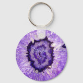 Falln Paarse Agate Geode Sleutelhanger (Voorkant)