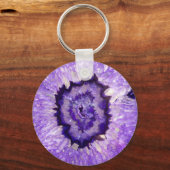 Falln Paarse Agate Geode Sleutelhanger (Voorkant)